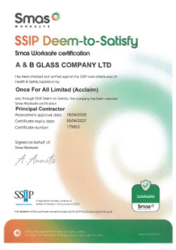 SMAS SSIP Certificate - A&B Glass